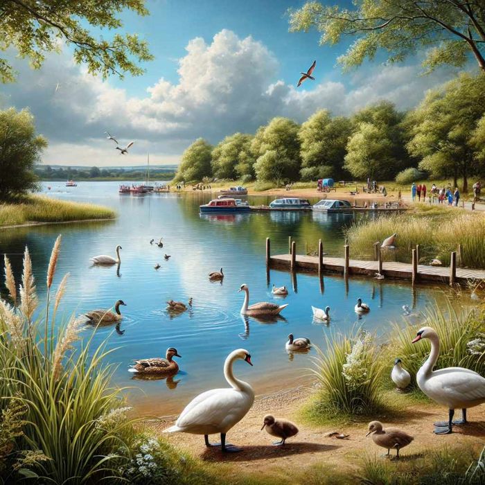 A realistic depiction of Hornsea Mere, Yorkshire's 
                    largest freshwater lake.