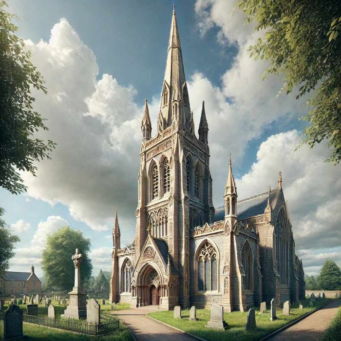 A realistic depiction of St Patrick's Church in 
                    Patrington, a stunning 14th-century Gothic church.
